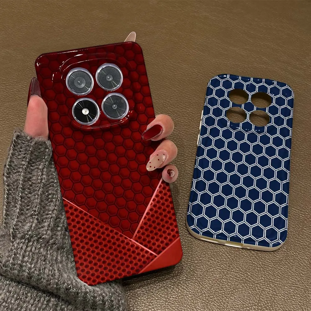 

Hexagon Pattern Design For Xiaomi Poco X7 X6 F6 F5 M6 M5s C75 C65 C61 Pro 5G Feilin Phone Case Wave Oil Phone Case Cover