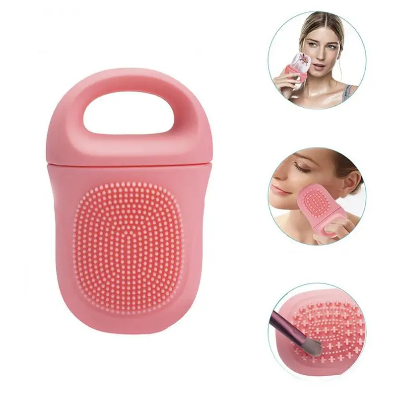 Rolos de gelo facial para cuidados com a pele, silicone reutilizável com anéis, escova facial, crioterapia, rolos de gelo para pele, globos de gelo, cubo de gelo de silicone