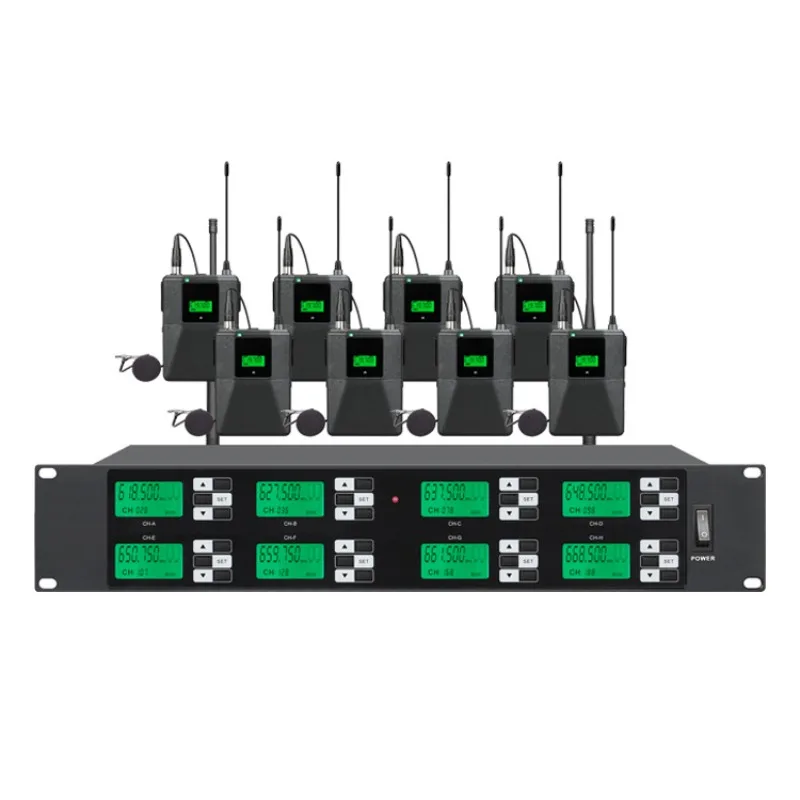 Wireless microphone one to eight microphone meeting wedding stage performance KTV speech host anti-howling microphone