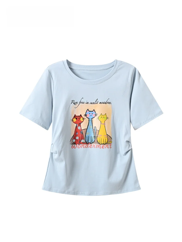

plus Size Women's Short Sleeve T-Shirt Casual round Neck Cotton Blend Comfortable Fit Summer Fashion Top for plus Size Girls