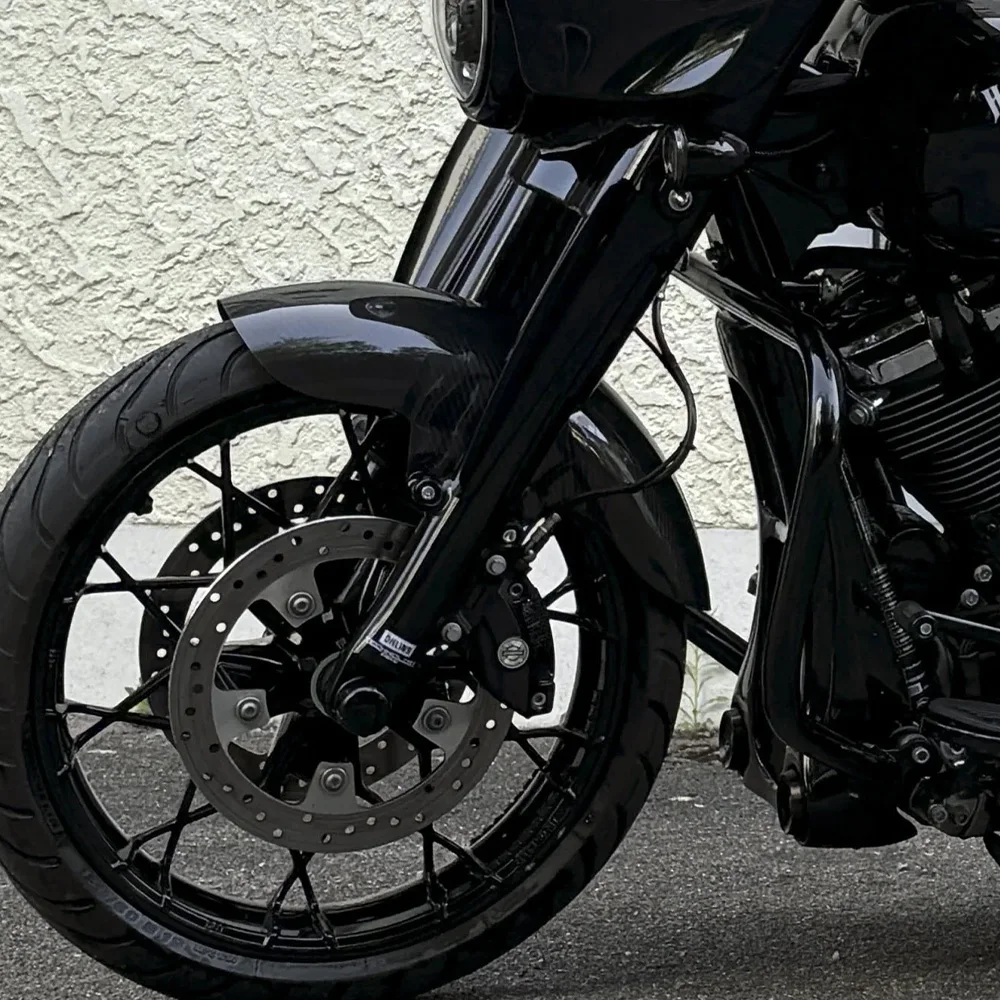 Real Pure Carbon Fiber Front Mudguard For Harley Davidson Touring Models 2009-2023 Motorcycle Accessories Carbon Front Fender
