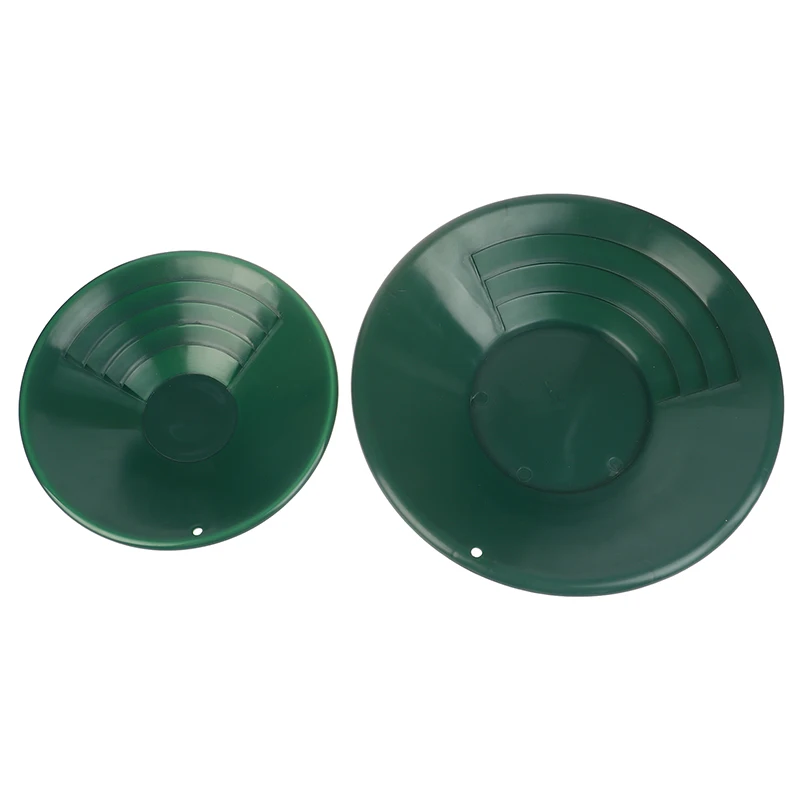 10/14/15 بوصة غسل الذهب آلة بالغسل شاشة التعدين شاشة أدوات الكشف عن المعادن غربال مقلاة ذهبية وعاء بلاستيكي أخضر