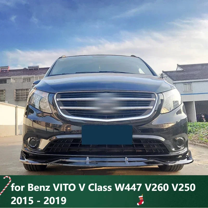 

New！ Front Bumper Spoiler Lip Diffuser Skirt Body Kit Splitter for Benz VITO V Class W447 V260 V250 2015 - 2019