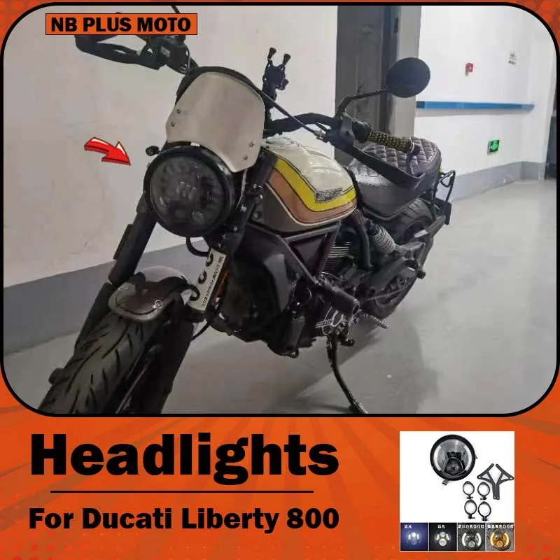 【Premium】For Ducati Liberty 800 headlight assembly upgrade, non-destructive headlight modification