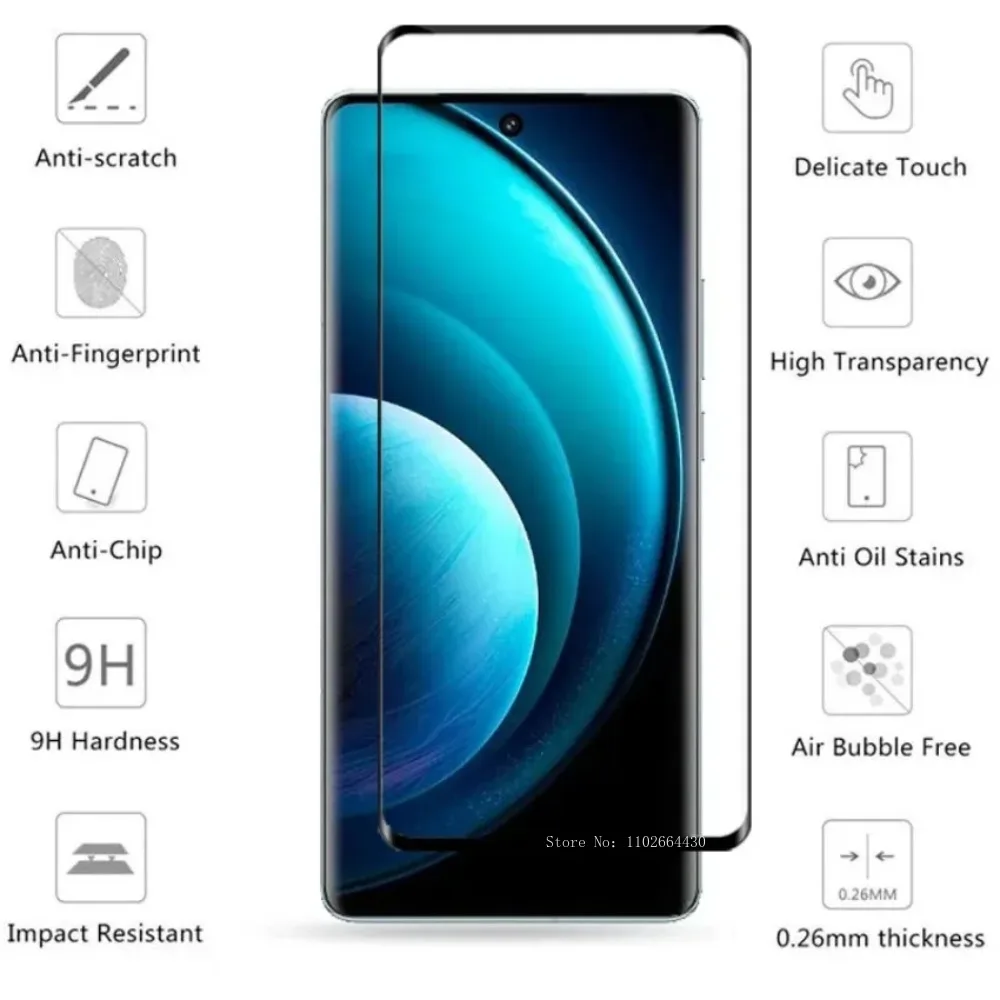 Full Cover Glass For Vivo X100 Pro Screen Protector For Vivo X100 Pro Tempered Glass HD Protective Phone Lens Film Vivo X100 Pro