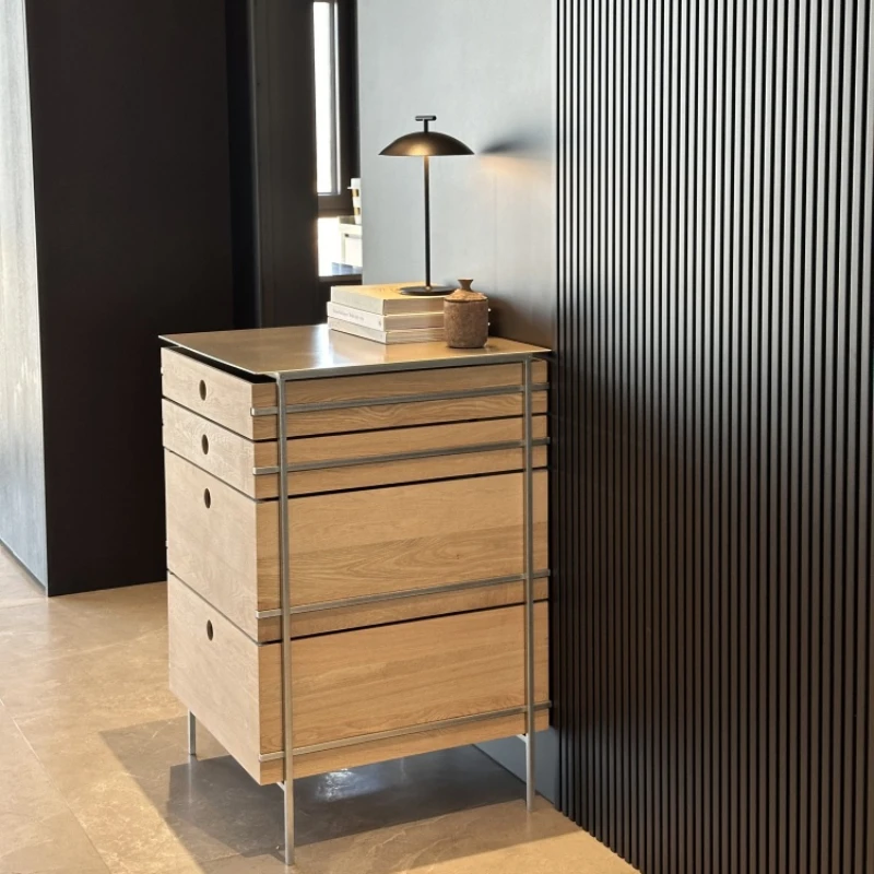 

Simple cabinet, living room, dining room, modern drawers, solid wood storage, stainless steel light luxury storage