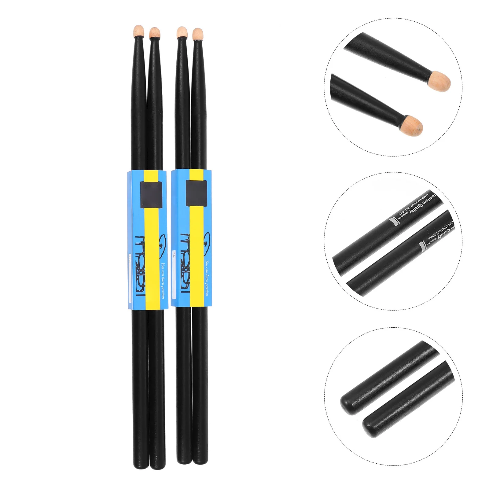 

2Pairs Drum Stick Maple Wood Smooth Surface Comfortable Grip Practice Drumsticks Suitable Various Styles Drum Stick