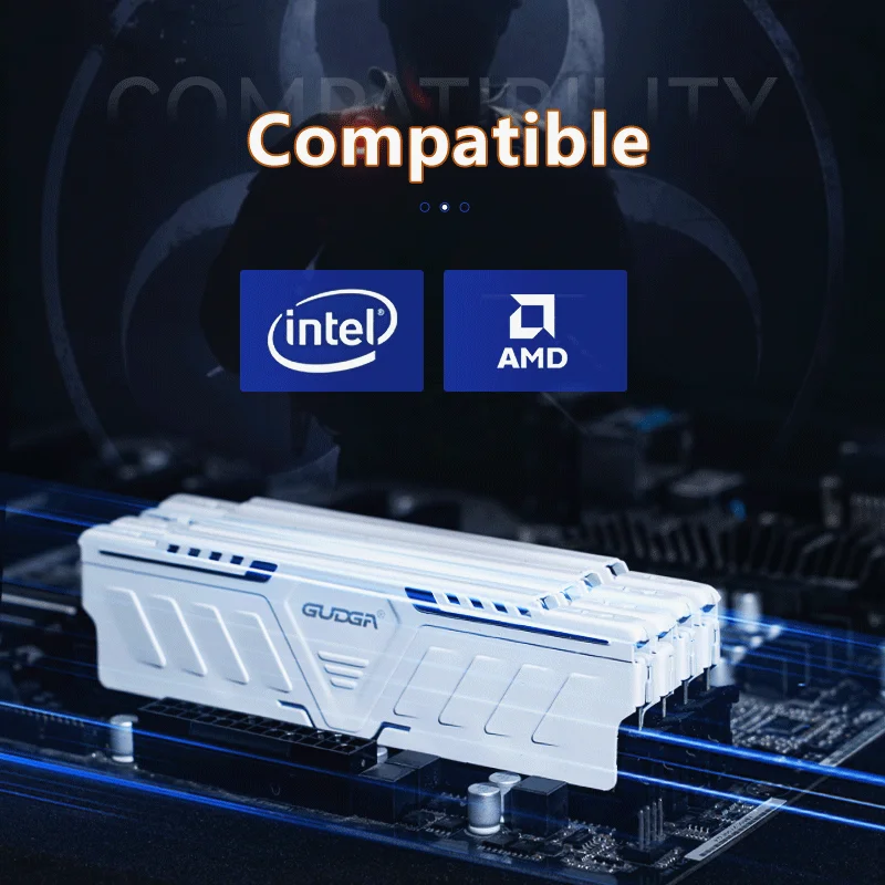GUDGA Memory Ram DDR4 8GB/16GB/32GB 2666 3200 3600 4000mhz 1.2V/1.35V 288Pin DIMM For Desktop Computer