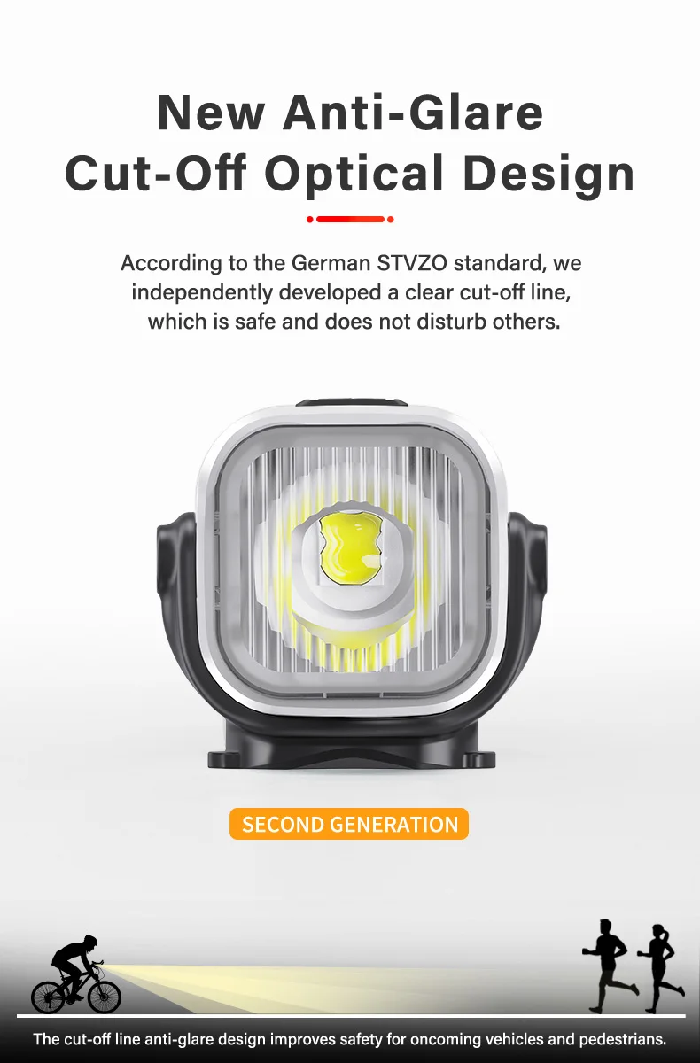 TOWILD CL2000 Bicycle Light With Cut-off Line Beam 2000LM Rechargeable 5000mAh Led Bike Front Lights IPX6 MTB Cycling Headlights