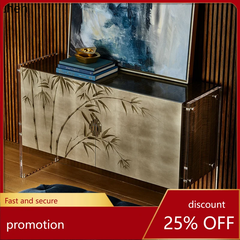 

HT American-style foyer cabinet Modern simple acrylic dining side cabinet Entry living room against the wall