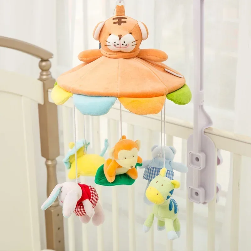 Balloon Baby Rattle Toys Wooden Mobile Musical Bed Bell Hanging Toy 0-12Month Newborn Infant Crib Gift Holder Brackets Plush Toy