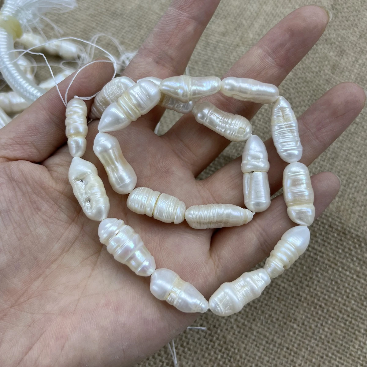 

9x22-10x25mm4A Natural Freshwater White Baroque Chrysalis Pearl Bead Jewelry MakeDIY Necklace Bracelet Accessories Women Wedding