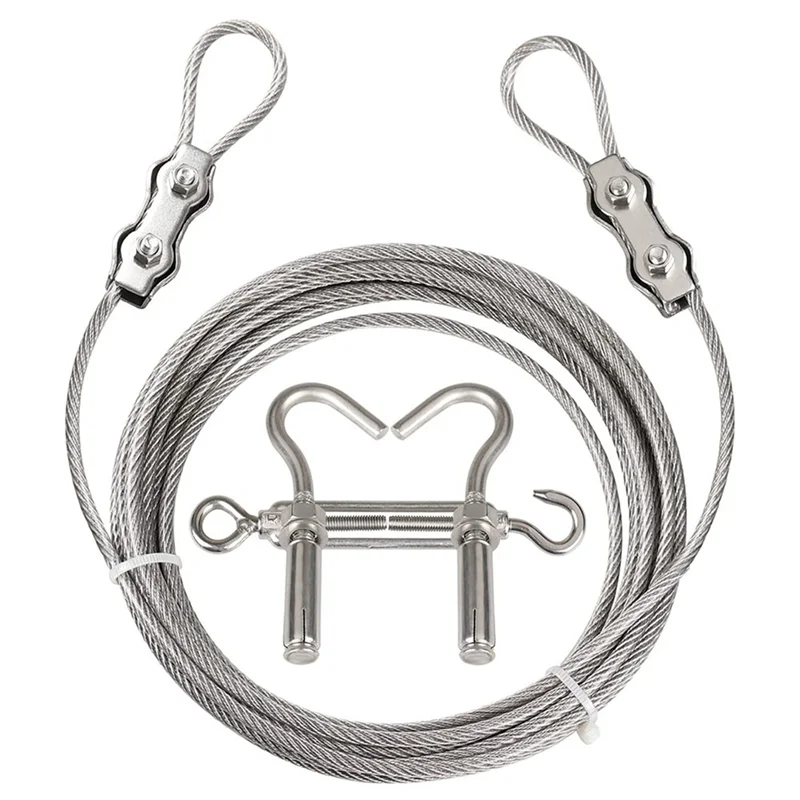 Portable Windproof Clothes Rope With Stainless Steel Cable Fastening System Multifunctional Heavy Duty Laundry Rope