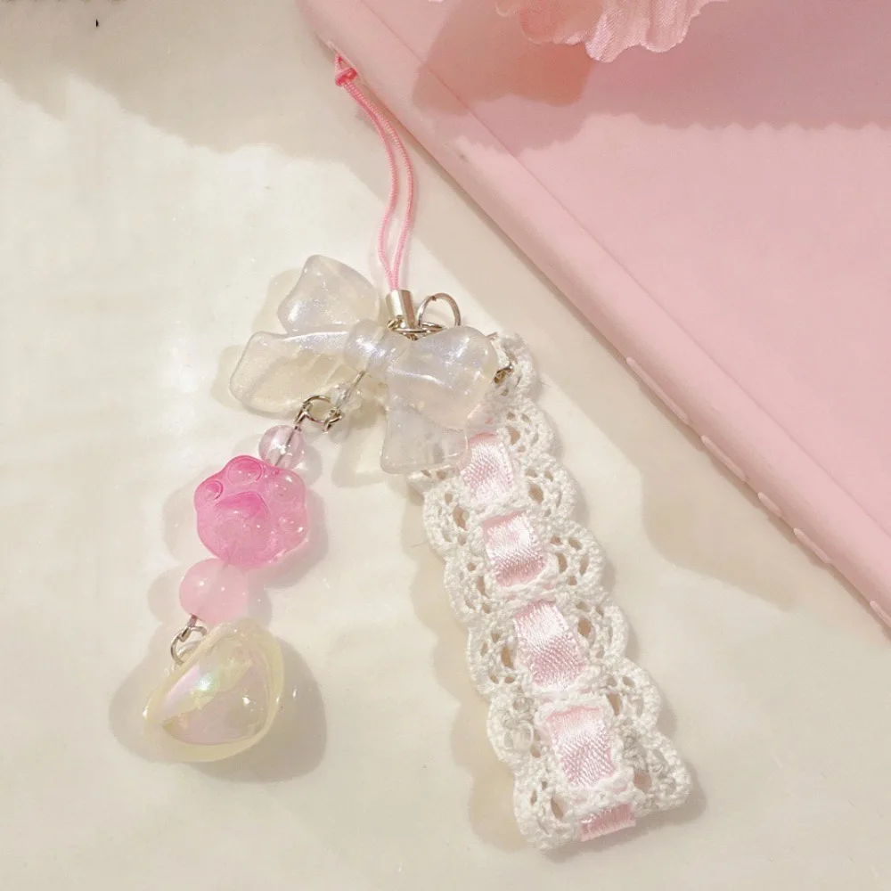 Cute Cartoon Anime Bear Crystal Mobile Phone Chain Fashion Bag Charms Lovely Phone Strap Keychain Decoration Phone Lanyard