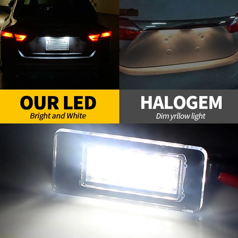 

2 шт. белые светодиодные лампы освещения номерного знака для Nissan Serena C27 Altima Suzuki Landy Dacia Duster 265108990E автомобильные аксессуары