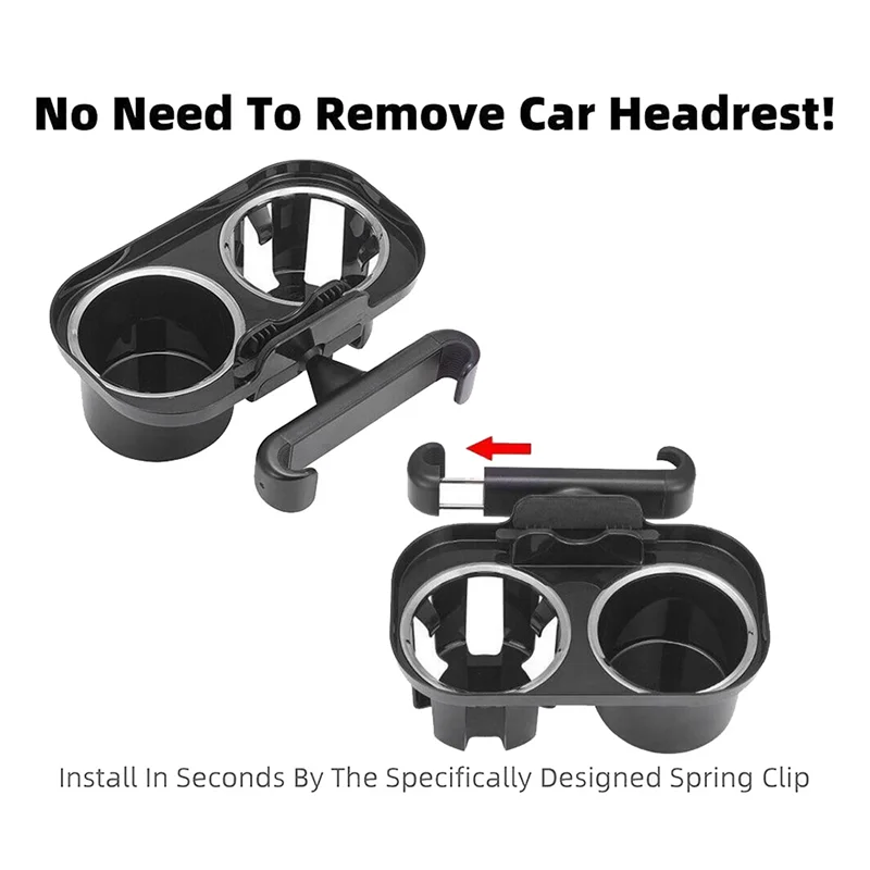 Car Double Cup Holder Car Beverage Holder Rear Pillow Snack Tray Universal Car Supplies image 5