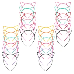 24 Pcs Cat Ears Headband Decor Party Costume Supplies Headdress Headgear Plastic Child Hair Hairband Cute