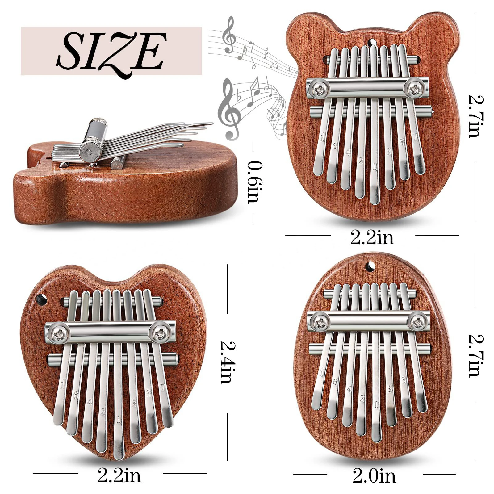 8 Key Mini Wooden Kalimba High Quality Exquisite Finger Thumb Piano Marimba Musical Good Accessory Pendant Gift