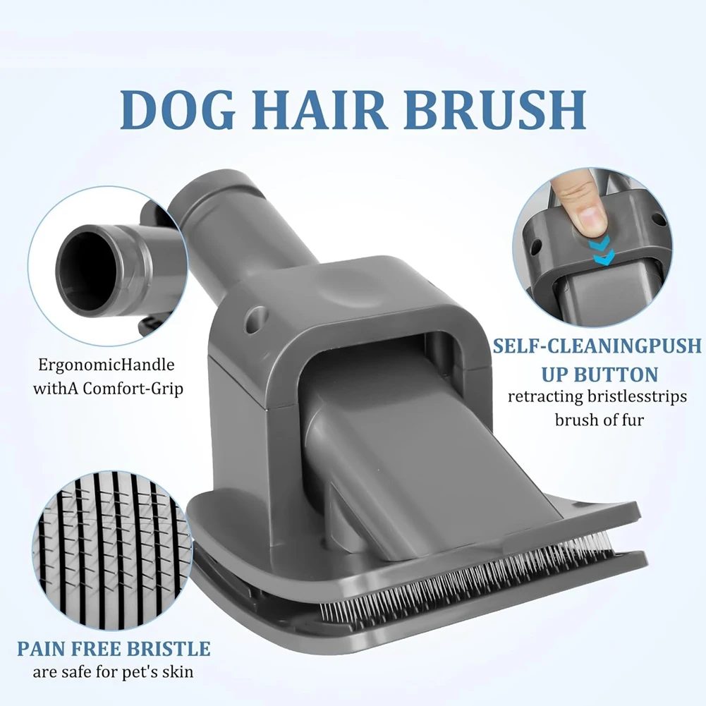 Escova de cabelo para animais de estimação, com mangueira de extensão e adaptador, acessório de esfregão para modelos de aspirador de pó Dyson V15 V12 V11 V10 V8 V7_ABGP