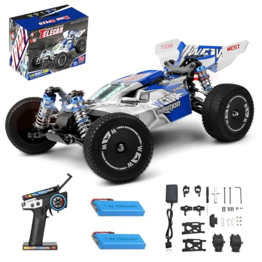 

WLtoys 144011 1/14 4WD RC Cars for Adults Max 43 MPH Off-Road Fast RC Cars Upgraded Hardware 144001V2 Multifunctional Lighting