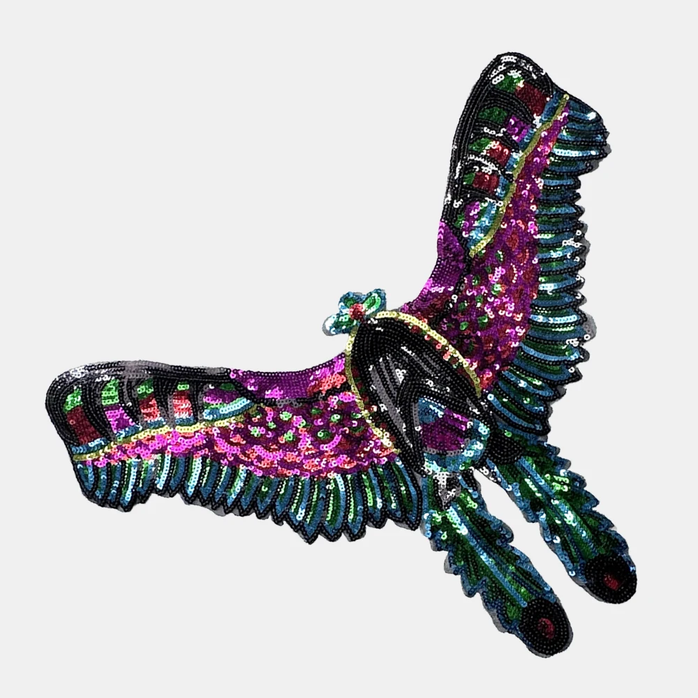 1 Piece 53*41 cm Sequins Butterfly Patch Shining Iron on Patch for Garment Decoration DIY Applique Clothing Accessories