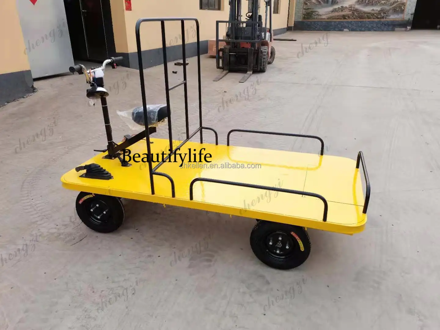SS81 Electric Trolley Electric Transport Trolley 1 Ton Electric Flatbed Cargo Transporter For Cargo Transport