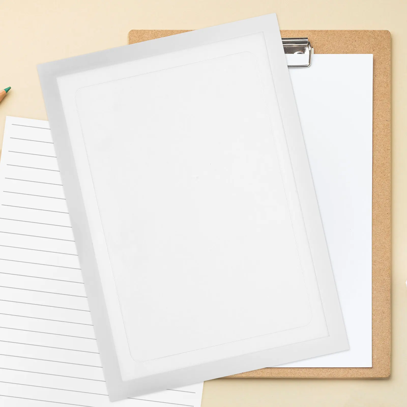Art Folder with Transparent Insert Pages Portable Project Case for Office School Home Document Organizer Sturdy Clipboard File