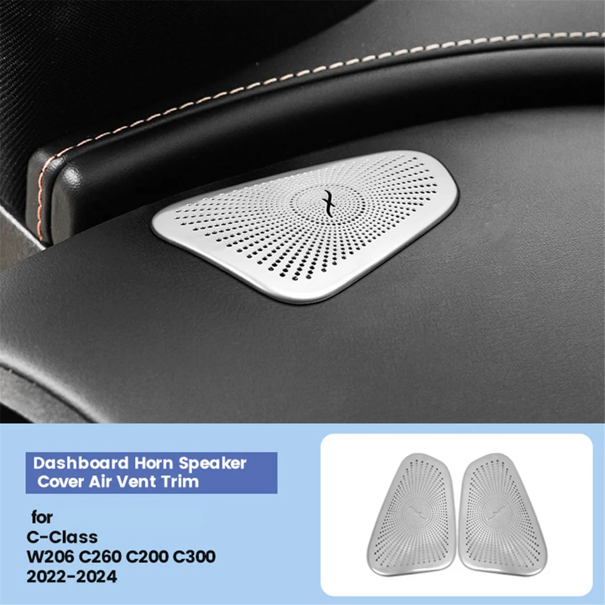 Car Dashboard Horn Cover Air Outlet Trim for Mercedes Benz C-Class W206 C260 C200 C300 2022-2024 Speaker Cover B