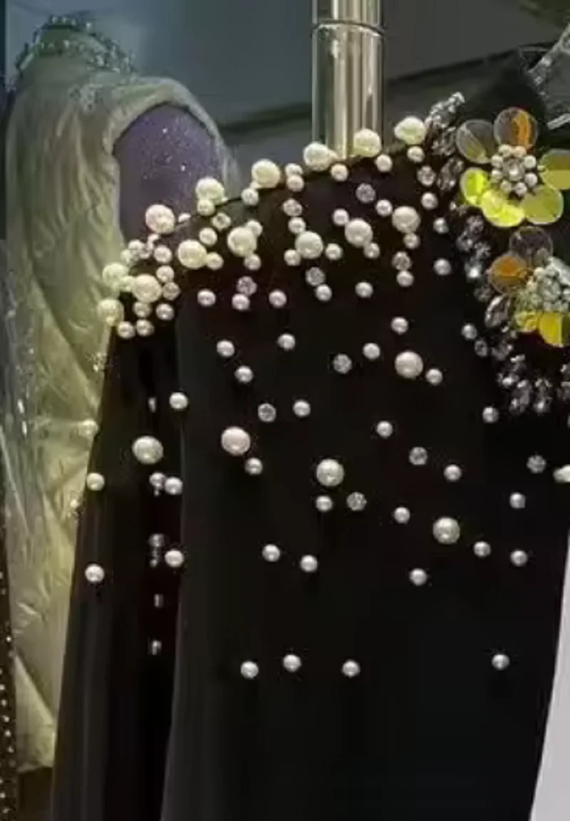 

Luxury Style Pearls Beads Embroidery Oversized Shirts and Blouses Women's Long Sleeve Loose Casual Black White Top Blusas