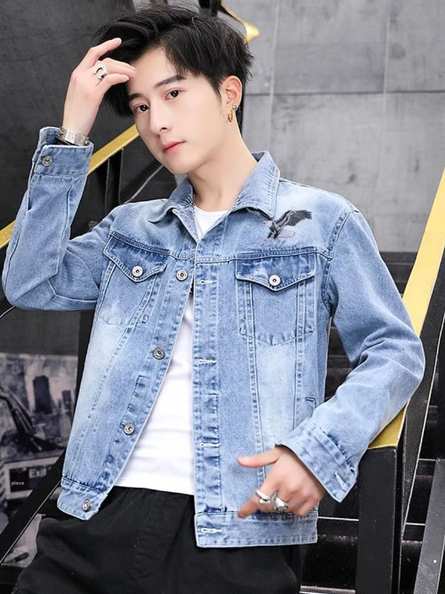 New 2026 Men's Denim Jacket Spring Autumn Embroidery High End Jeans Vest Top Quality Men's Outerwear Fashionable Urban Style view 3