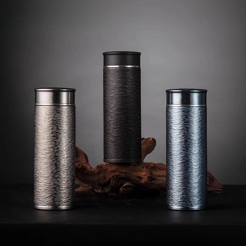 Titanium art direct filter cup  handmade hammer pattern gift light luxury high-end business gift box
