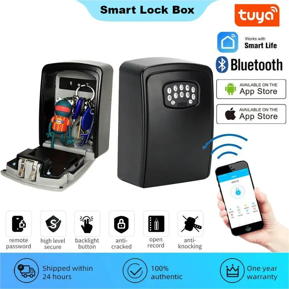 smart lock box com senha e aplicativo para celular desbloqueio para armazem chave anti perdida cofre forte ddeposit controle remoto 01