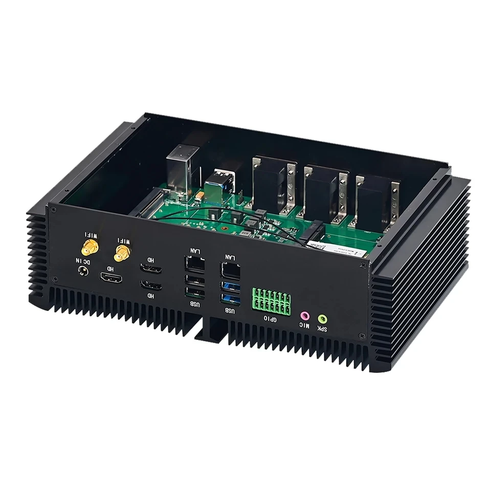 Fanless Industrie Mini Computer Intel i7 10870H 9750H i5 10200H 9300H 2 * LAN 6 * COM 3 * HDMI 1 * GPIO 8 * USB WiFi Embedded Controller