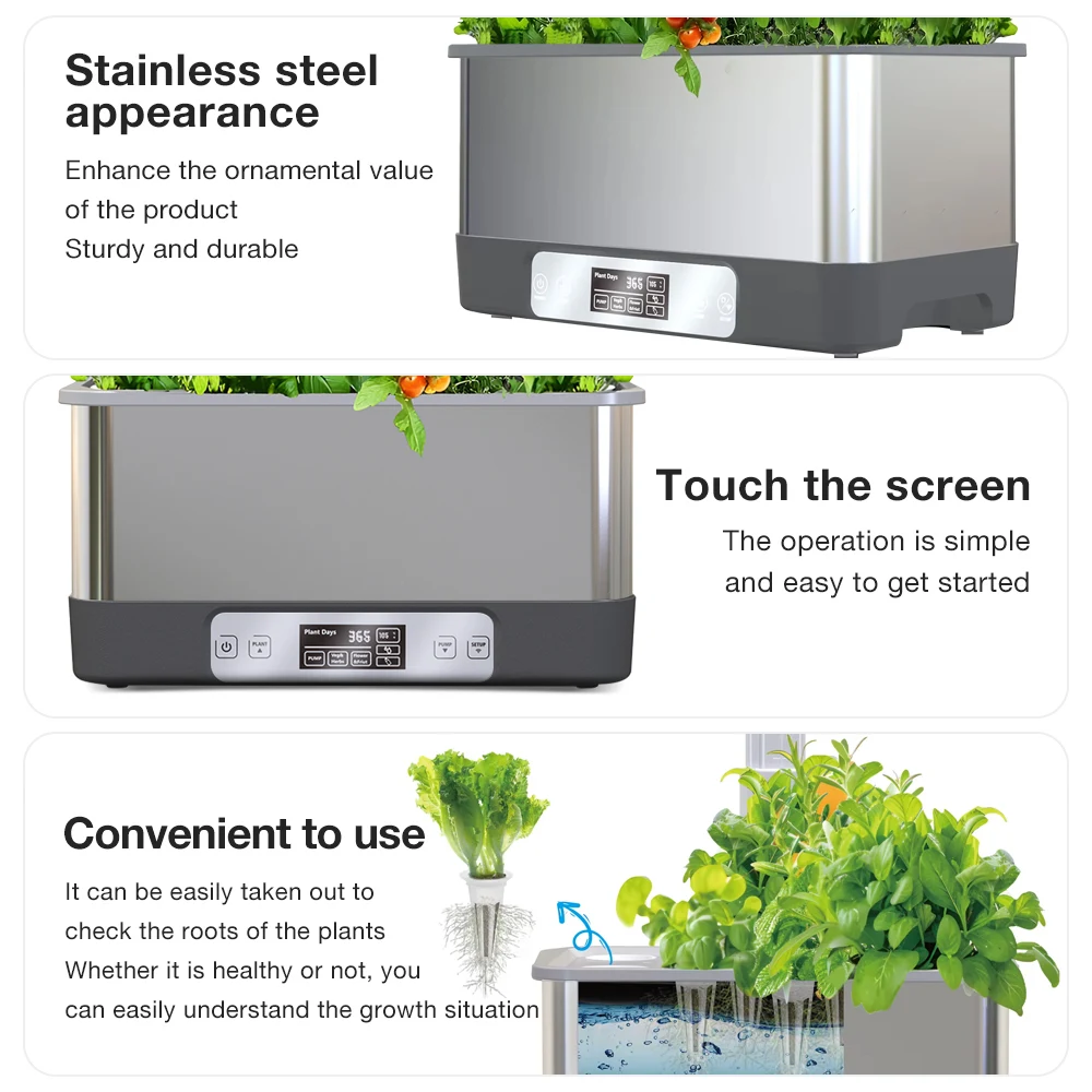 

WiFi Plant Hydroponics System Growing Indoor Garden Full Spectrum LED Light Indoor Home Self Watering Smart Planting Machine