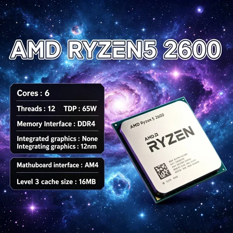 processeur-de-bureau-amd-ryzen-5-2600-r5-2600-6-cœurs-12-threads-39-ghz-am4-entierement-teste-emballage-deballe-sans-ventilateur