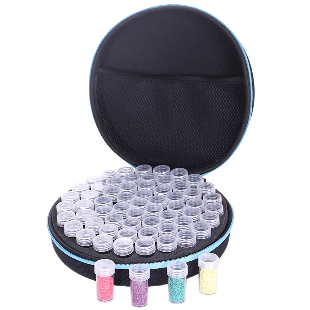 

DIY Diamond Painting Art Suitcase with 60 Jars Tool Storage Case Container Beads Nail Jewelry Mosaic Accessories Organizer Bag