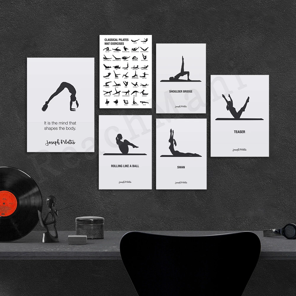 Pilates poster, Pilates art, Pilates yoga poses, Pilates workout chart, Pilates studio decor, Pilates print, Pilates gift