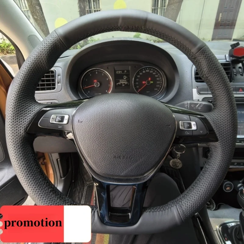 

Hand-stitched Genuine Leather Steering Wheel Cover For VW Amarok T6 California Kombi Multivan Transporter Sharan Car Accessories