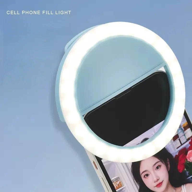 LED Light Ring USB Charge Led Selfie Ring Light Mobile Phone Lens Ring Clip Selfie Lamp