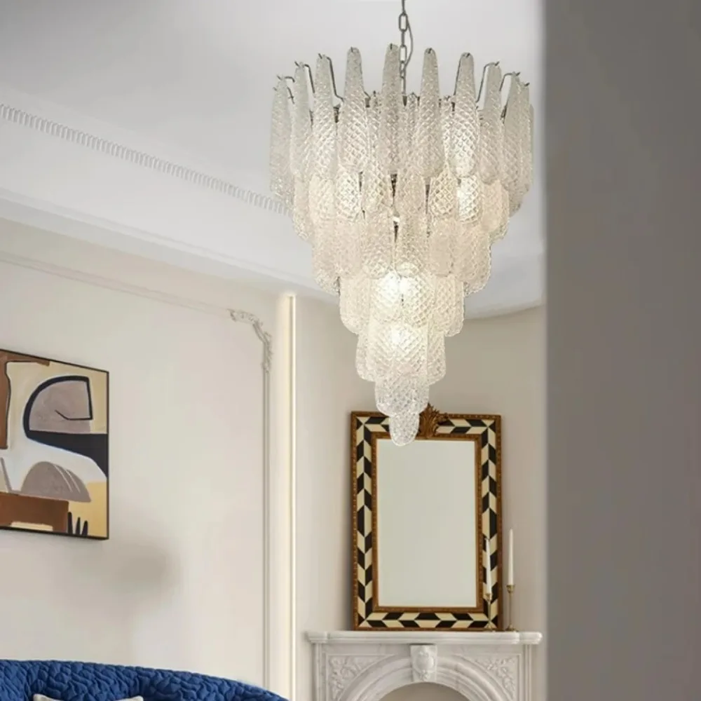 Imagem -05 - Nordic Vintage Glass Chandelier Decoração de Luxo Led Lustres Candeeiros de Mesa de Jantar Lâmpadas Suspensas