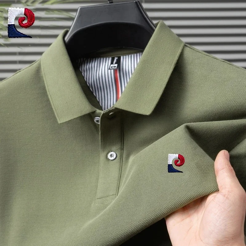 New men's high-quality short sleeved polo shirt for summer fashion and leisure, sweat absorbing and breathable top