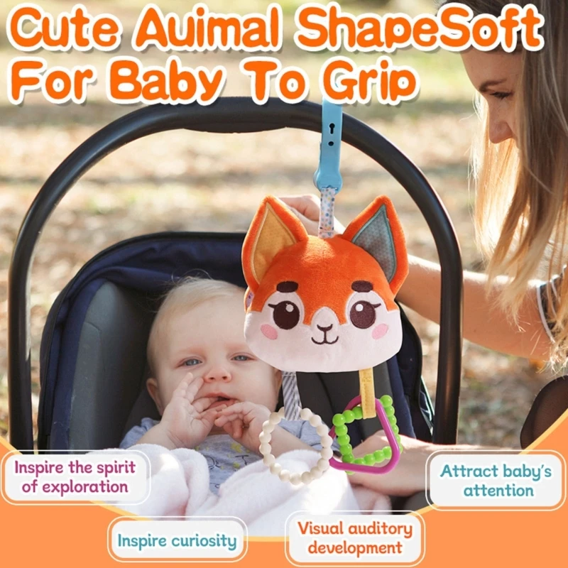 Neugeborenen Krippe Hängen Beruhigende Rassel Puppe Spielzeug Weiche Plüsch Tier Baby Kinderwagen Hängen Mobile Glocken mit Spiegel Pädagogisches Spielzeug