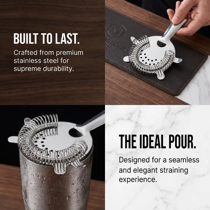 Stainless Steel High-Density Spring Cocktail Strainer product image