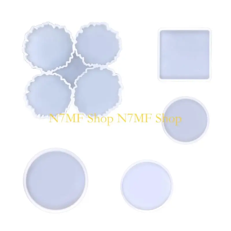 

N7MF 5 PCS DIY Силиконовая плесень, круглая, квадратная, силиконовая смоляная форма