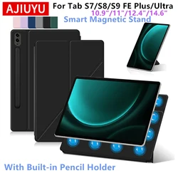 Magnetic Case For Samsung Galaxy Tab S9 FE 10.9 SM-X510 SM-X516B X516 Smart Book Cover for Tab S9 S8 S7 FE Plus Ultra 2023 Cases