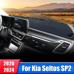 Car Dashboard Cover For Kia Seltos 2020 2021 2022 2023 2024 SP2 KX3 Instrument Desk Sun Shade Mat Dash Non-slip Pad Accessories