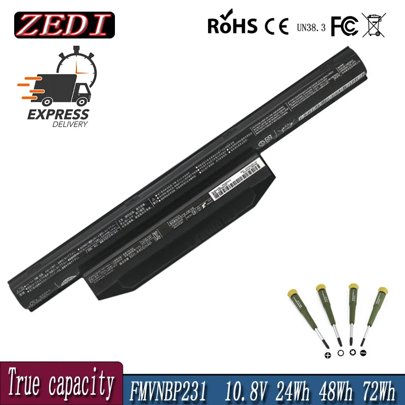 ZEDI 10.8V 24Wh 48Wh 72Wh FPCBP416 FMVNBP235 FMVNBP231 Laptop Battery For Fujitsu LifeBook A544 AH564 E733 E734 E743 E754 A555