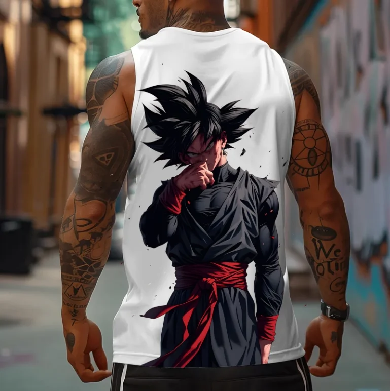 Gilet senza maniche da uomo con stampe di personaggi Dragon Ball, anime retrò, abbigliamento da strada, abbigliamento quotidiano, gilet da palestra