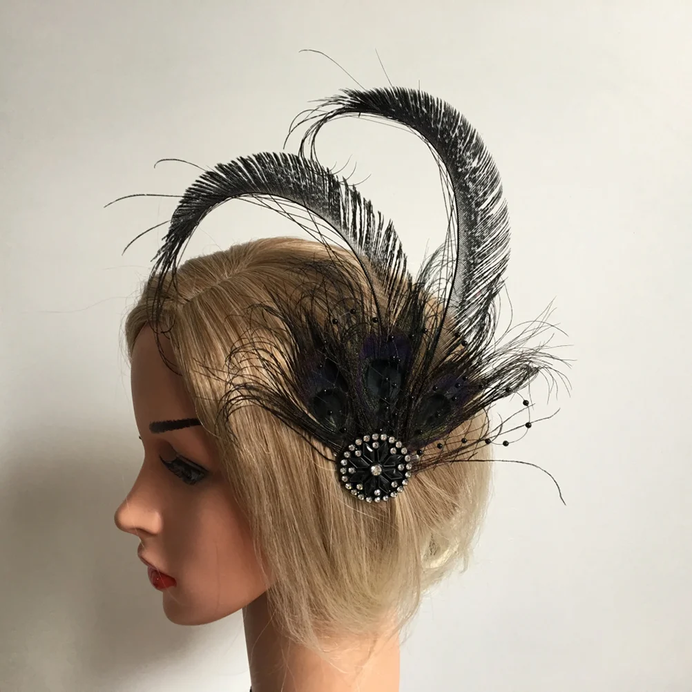 Hairpin for Wedding Bridesmaid Peacock Clip Headband Horse Club Headdress Photo Fashionable Accessories