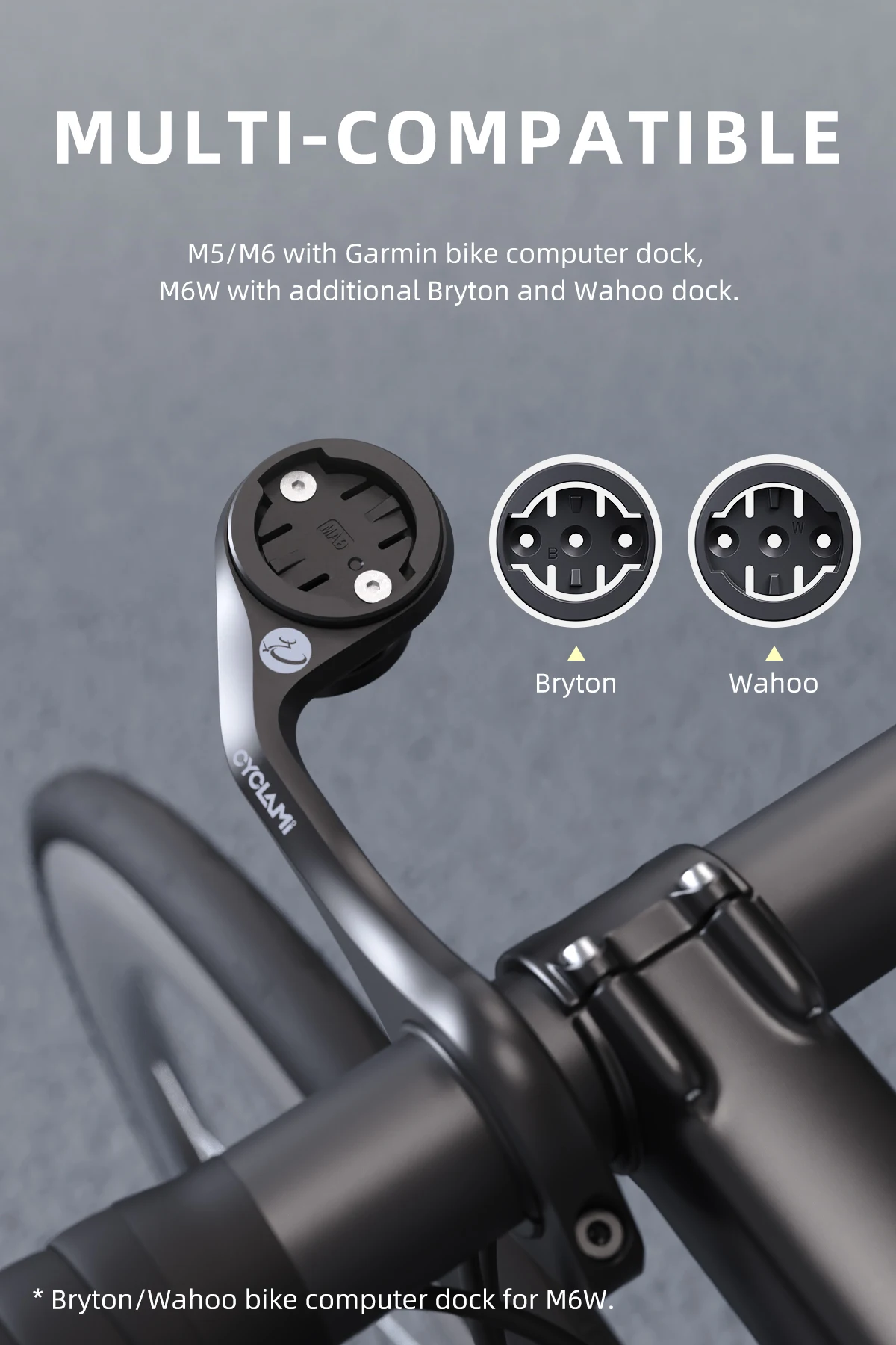 CYCLAMI Fahrradcomputerhalterung Gopro Kamerahalterung Scheinwerferhalterung M5 M6 Unterstützung GARMIN XOSS IGPSPORT, M6W Unterstützung Bryton Wahoo – Detail 6